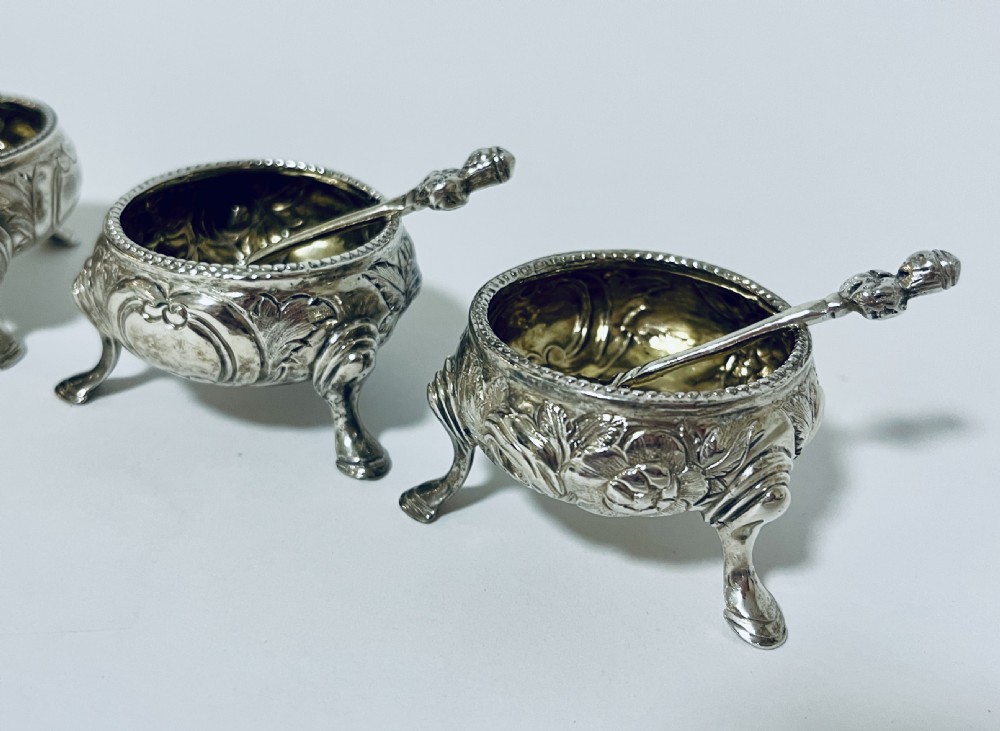 4 x Scottish Silver Salts and Spoons View V