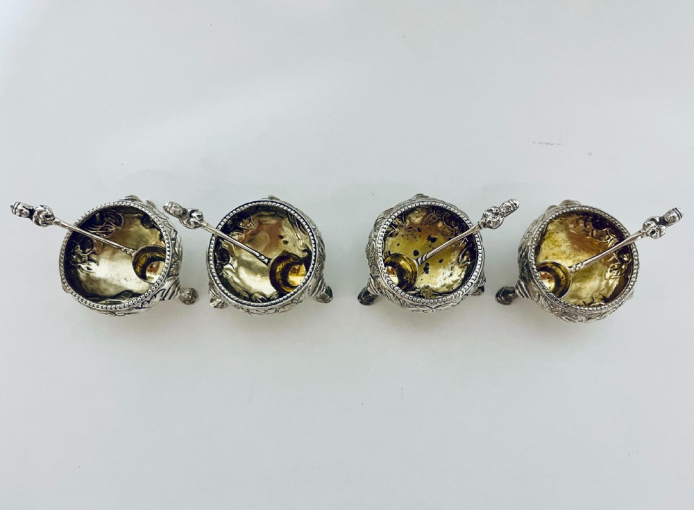 4 x Scottish Silver Salts and Spoons View VI