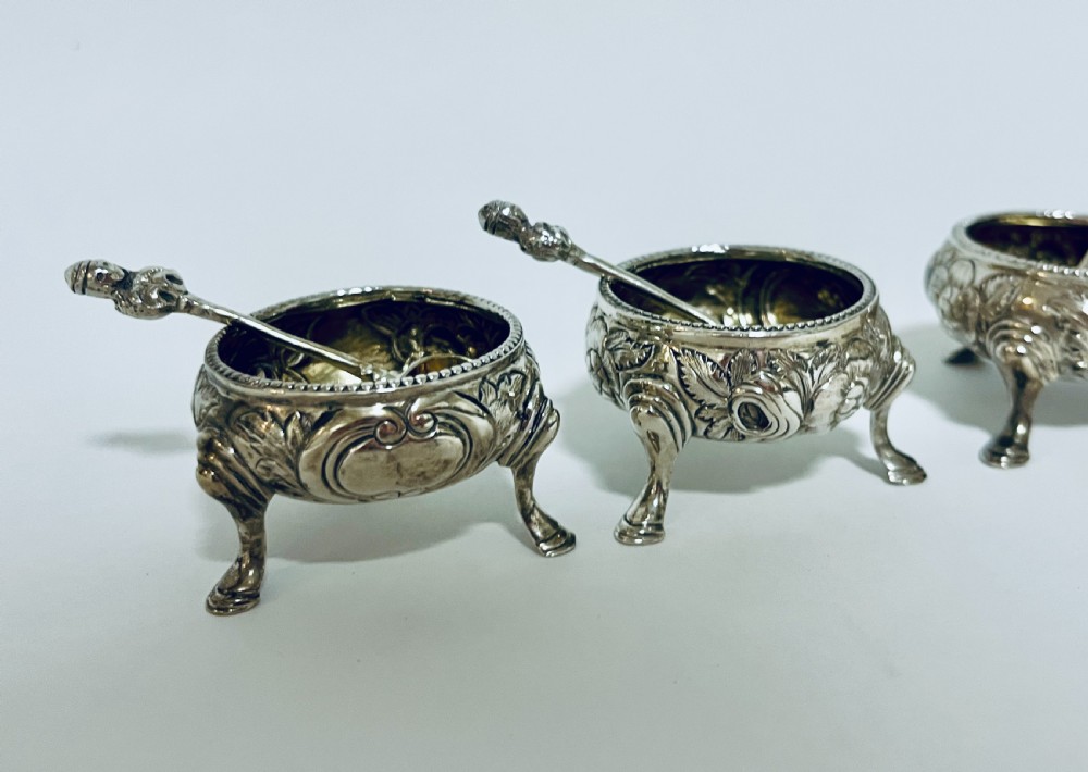 4 x Scottish Silver Salts and Spoons View VII