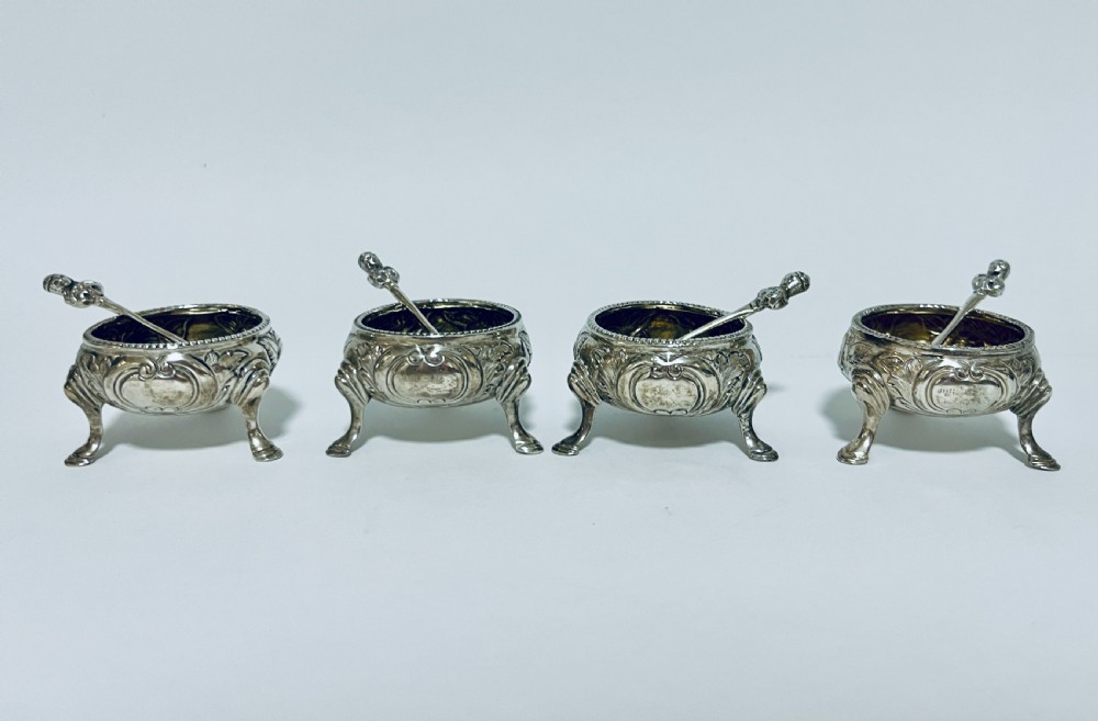 4 x Scottish Silver Salts and Spoons View VIII