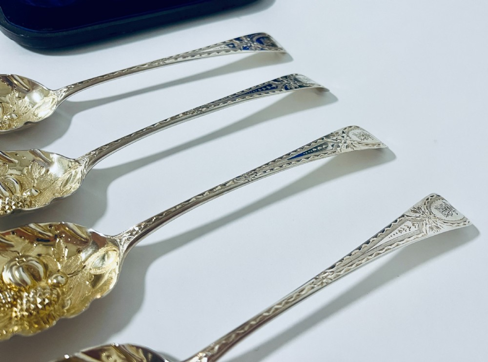 4 x Georgian Silver Berry Spoons View V