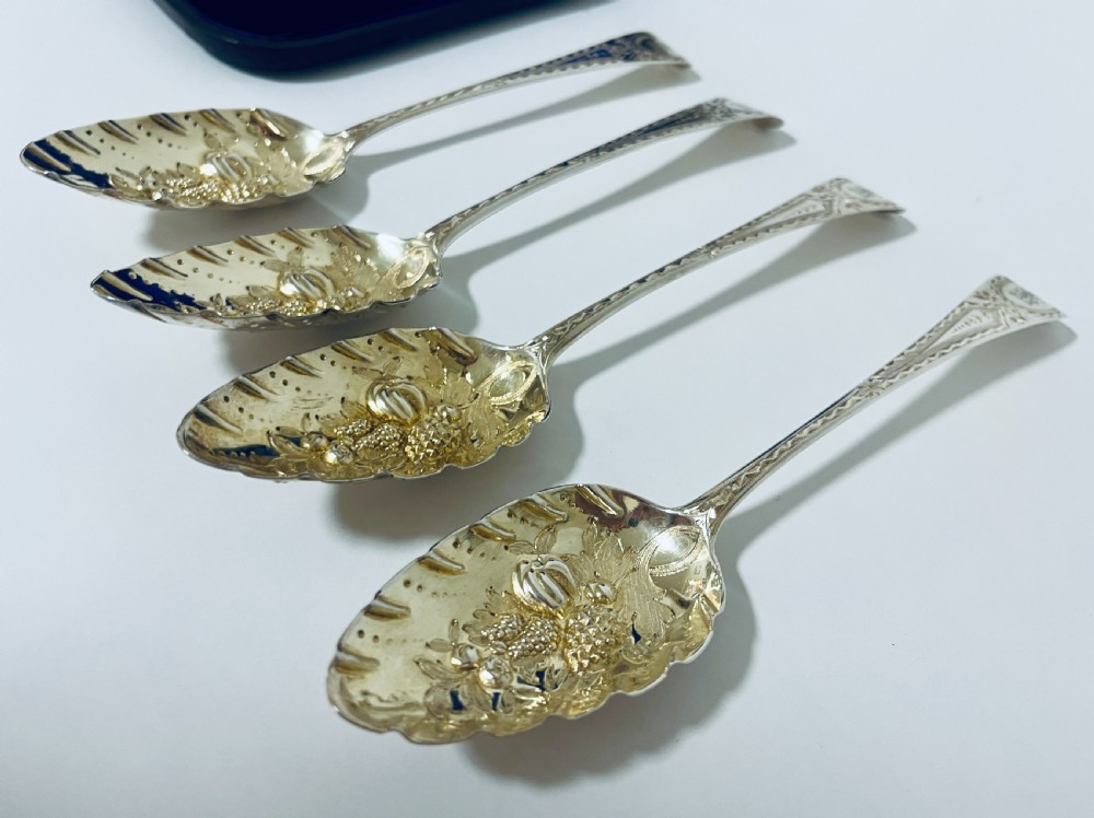 4 x Georgian Silver Berry Spoons View VI