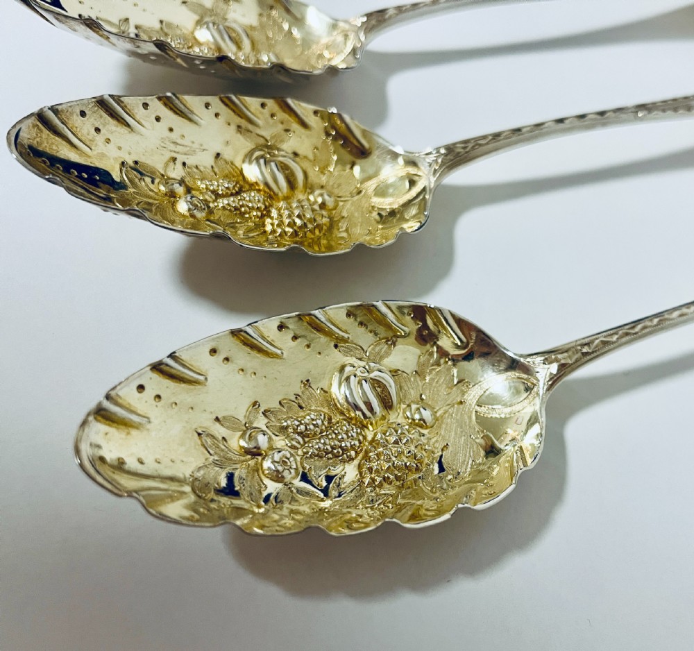 4 x Georgian Silver Berry Spoons View X