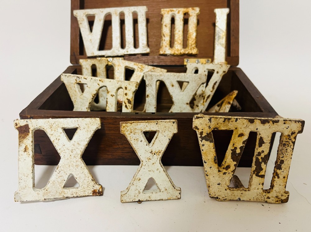 Set of 12 Antique Cast Iron 'Clock Golf' Numbers View V