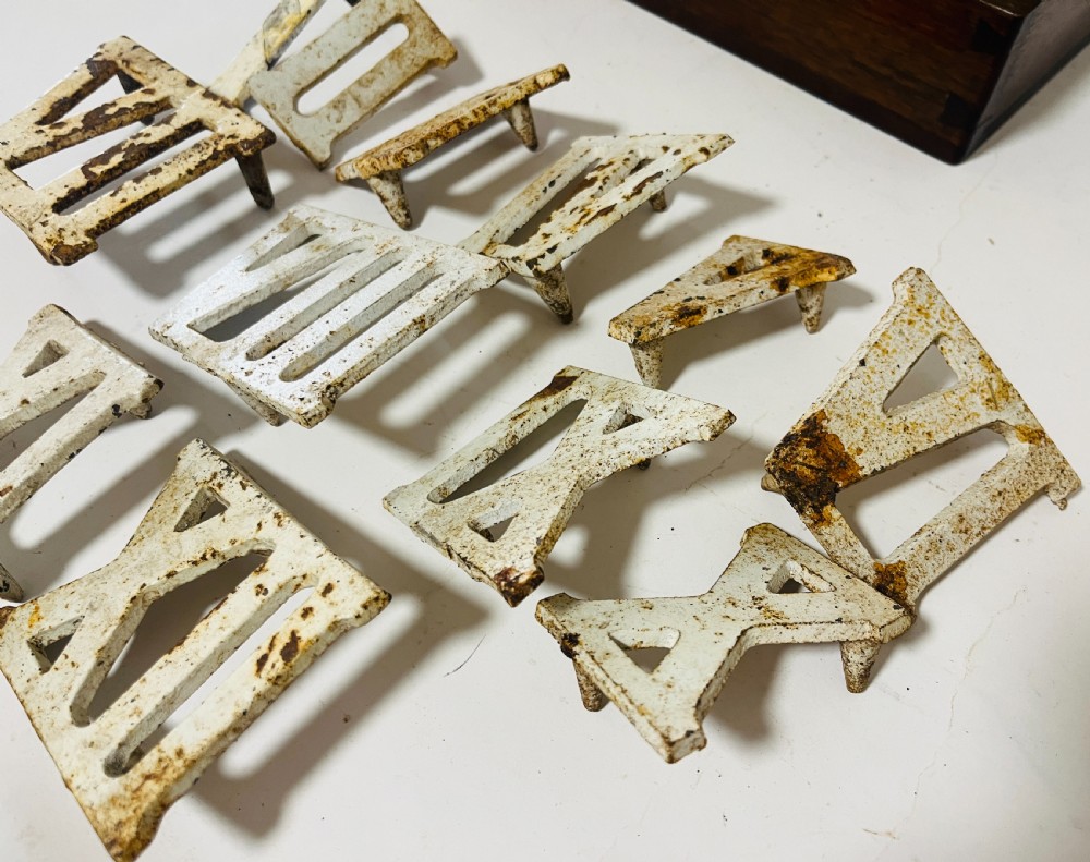 Set of 12 Antique Cast Iron 'Clock Golf' Numbers View VIII