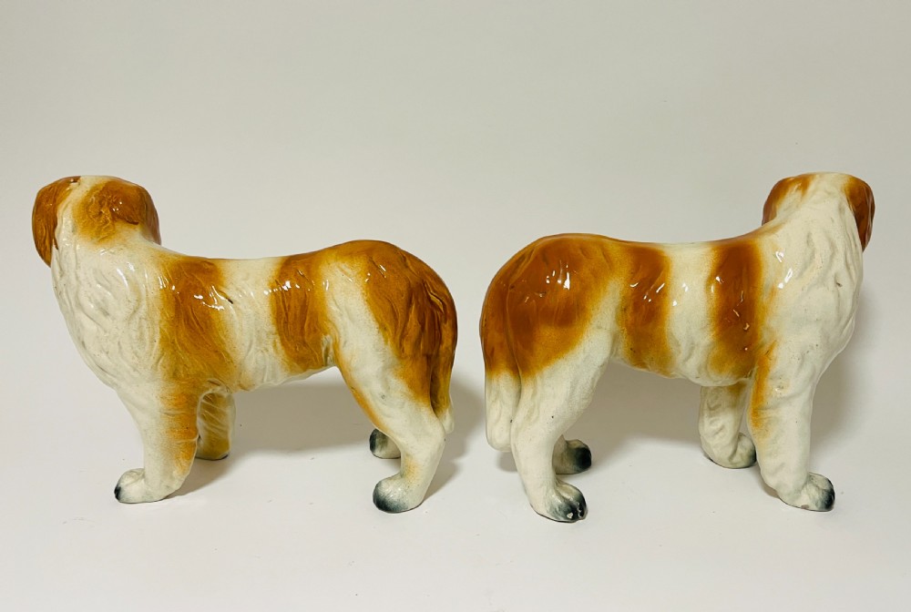 Pair of Staffordshire St Bernard Fireside Dogs View IV