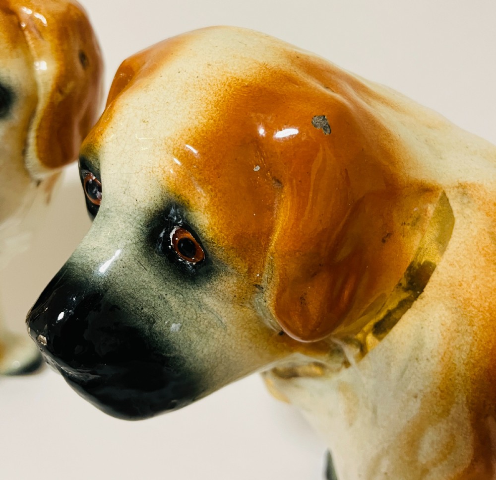 Pair of Staffordshire St Bernard Fireside Dogs View VI