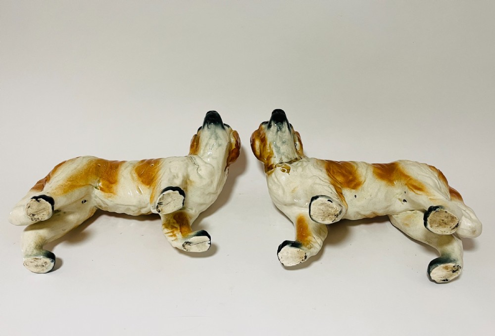 Pair of Staffordshire St Bernard Fireside Dogs View VII