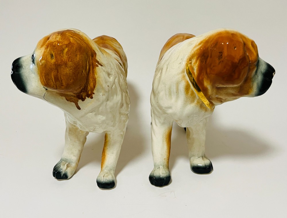 Pair of Staffordshire St Bernard Fireside Dogs View IX
