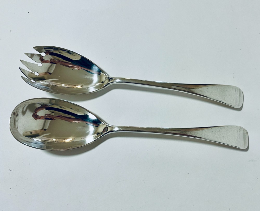Antique Silver Salad Servers