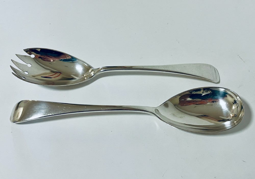 Antique Silver Salad Servers View III