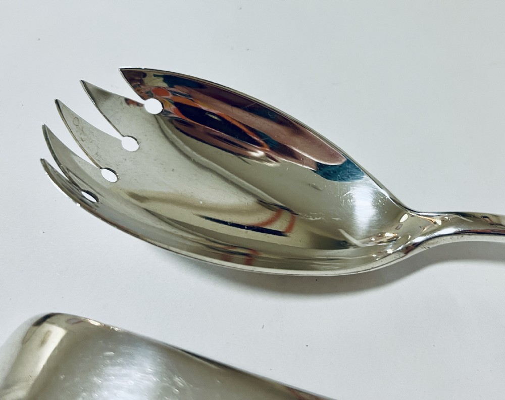 Antique Silver Salad Servers View IV