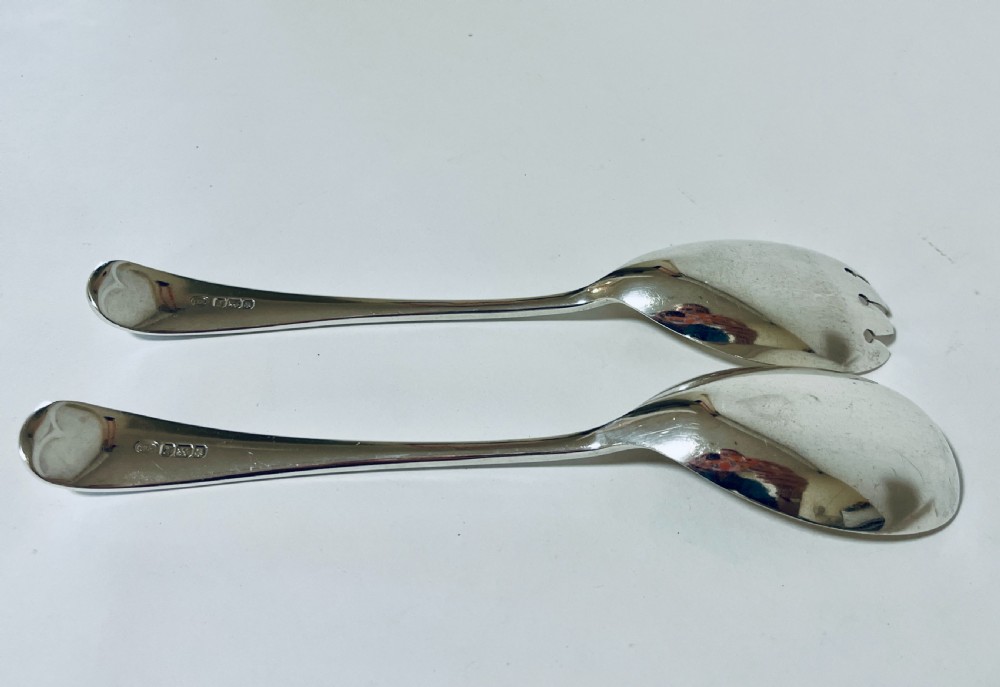 Antique Silver Salad Servers View V
