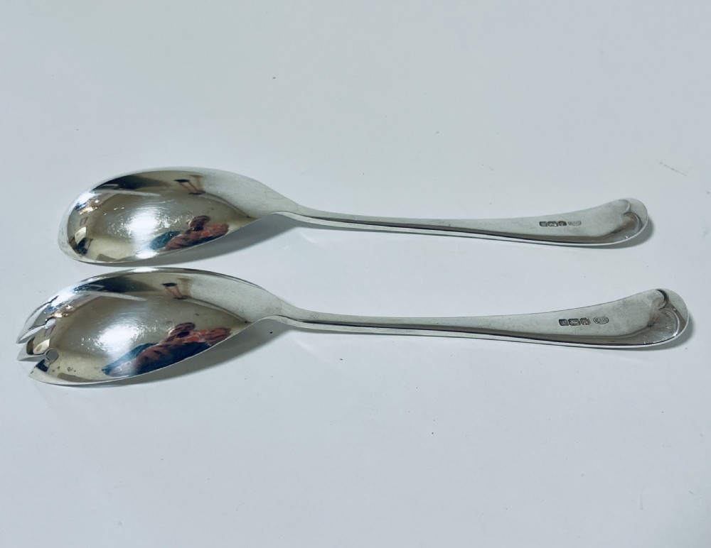 Antique Silver Salad Servers View VII