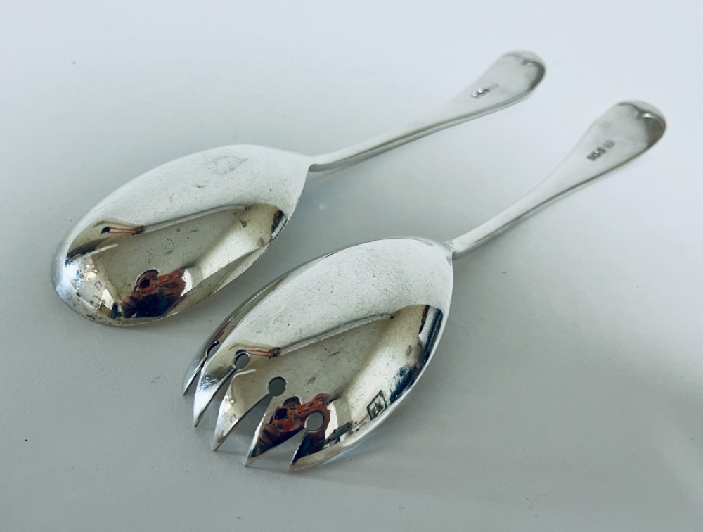 Antique Silver Salad Servers View VIII
