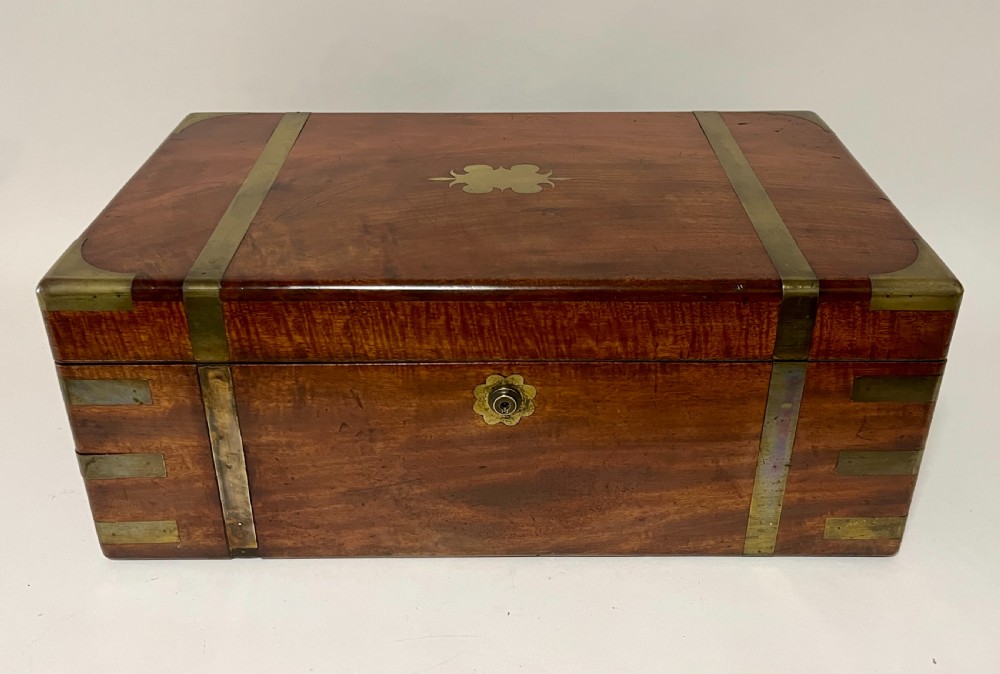Large Victorian Mahogany Writing Slope with Secret Drawers