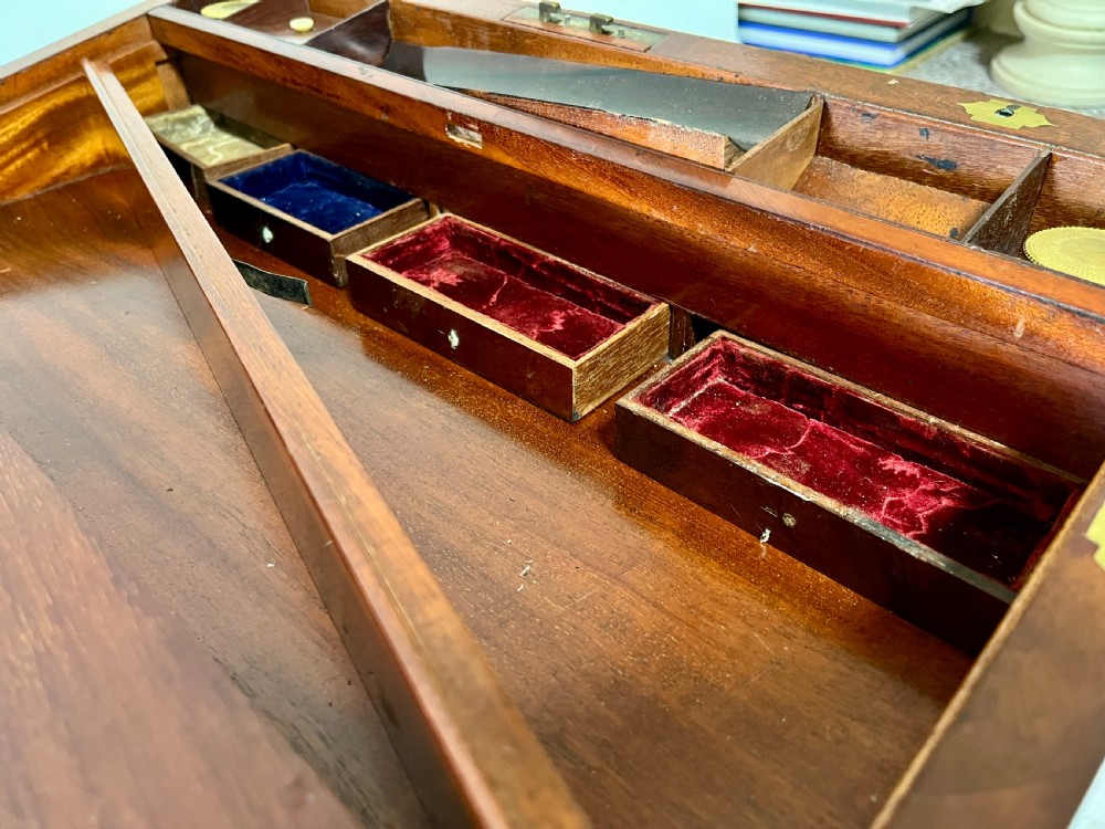Large Victorian Mahogany Writing Slope with Secret Drawers View IX