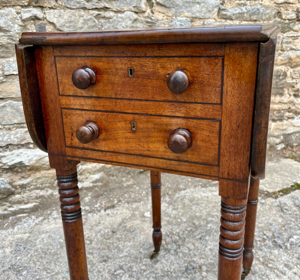 Regency Mahogany Drop Flap Work Table View XIII