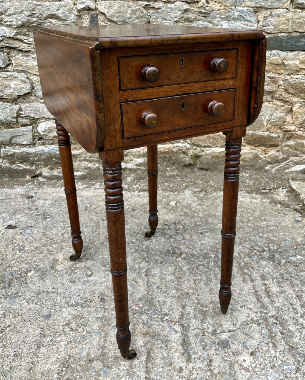 Regency Mahogany Drop Flap Work Table View XV