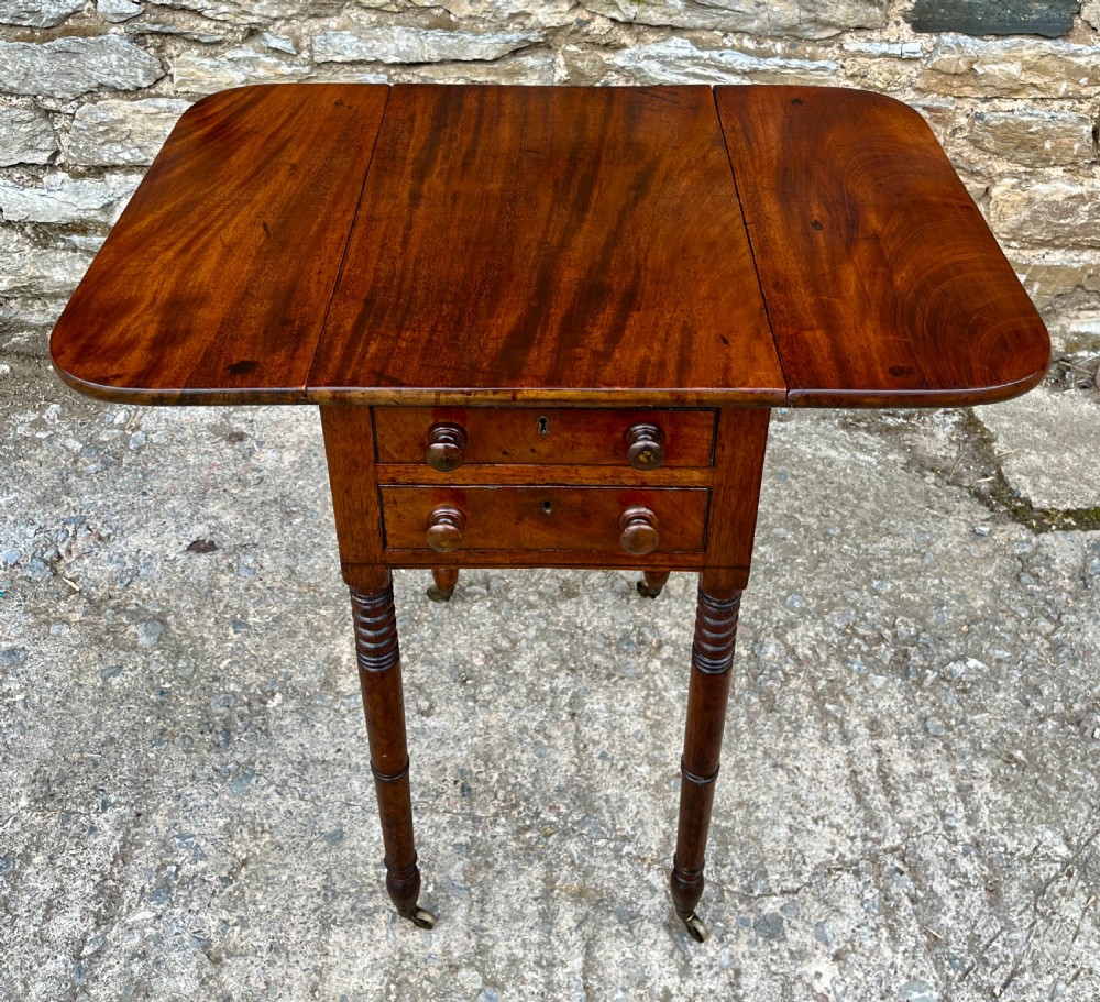 Regency Mahogany Drop Flap Work Table View XVI