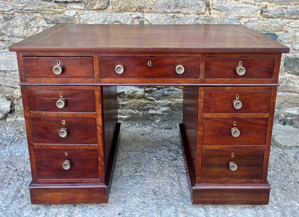 Antique Mahogany Pedestal Desk