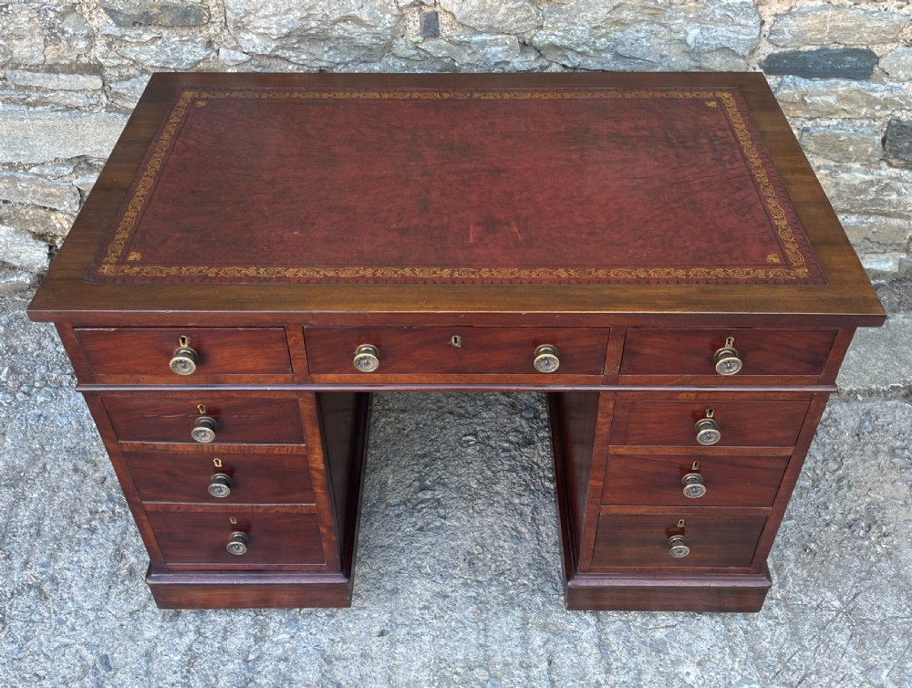 Antique Mahogany Pedestal Desk View II