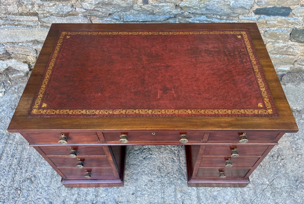 Antique Mahogany Pedestal Desk View III