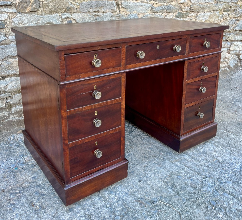 Antique Mahogany Pedestal Desk View VI