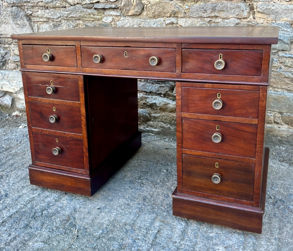 Antique Mahogany Pedestal Desk View VII