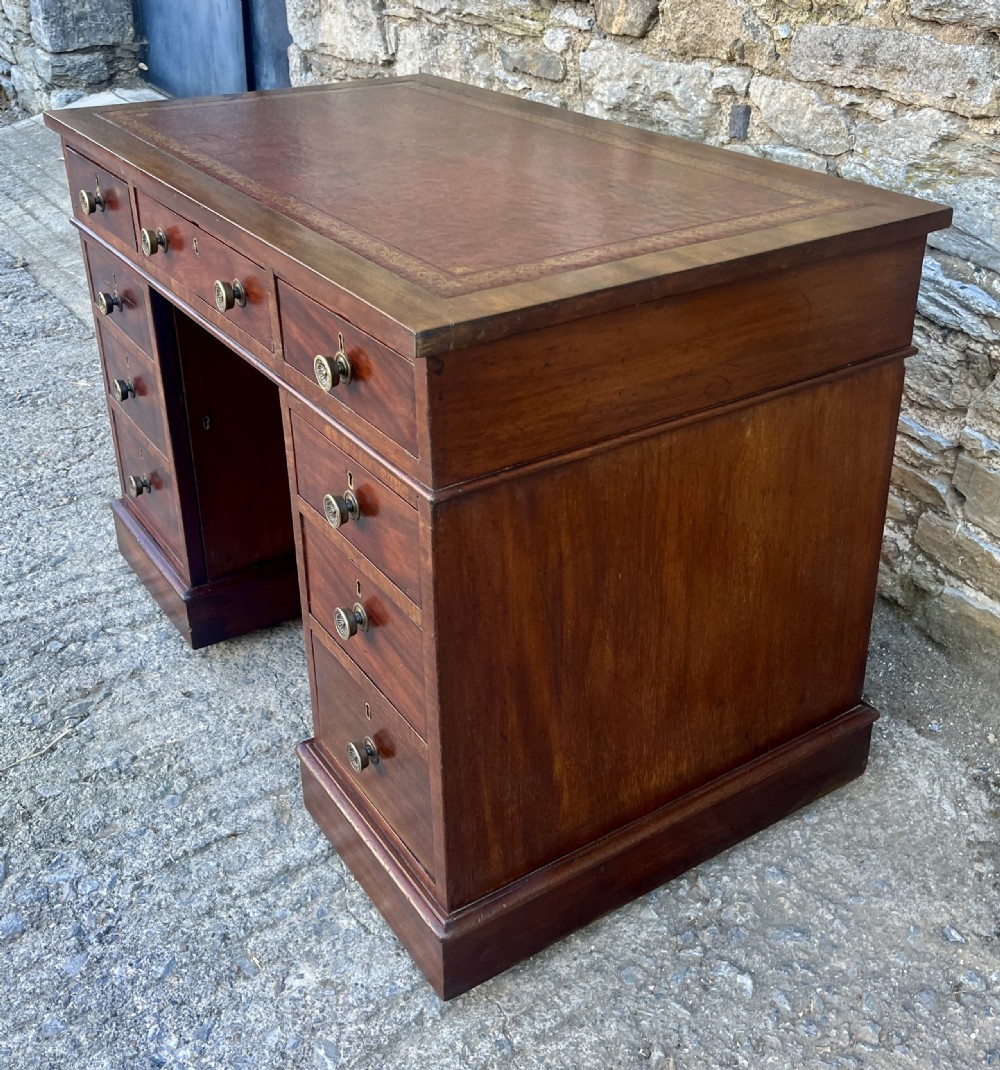 Antique Mahogany Pedestal Desk View VIII