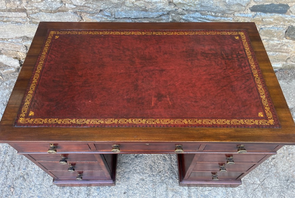 Antique Mahogany Pedestal Desk View X