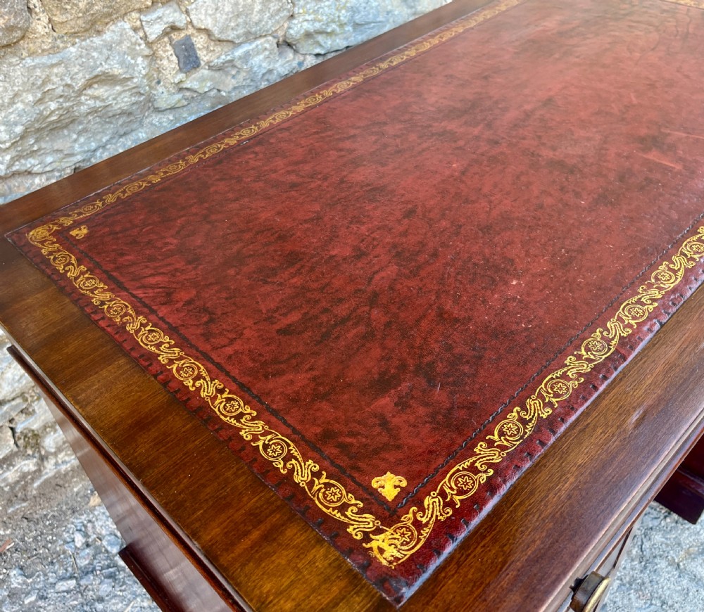 Antique Mahogany Pedestal Desk View XI