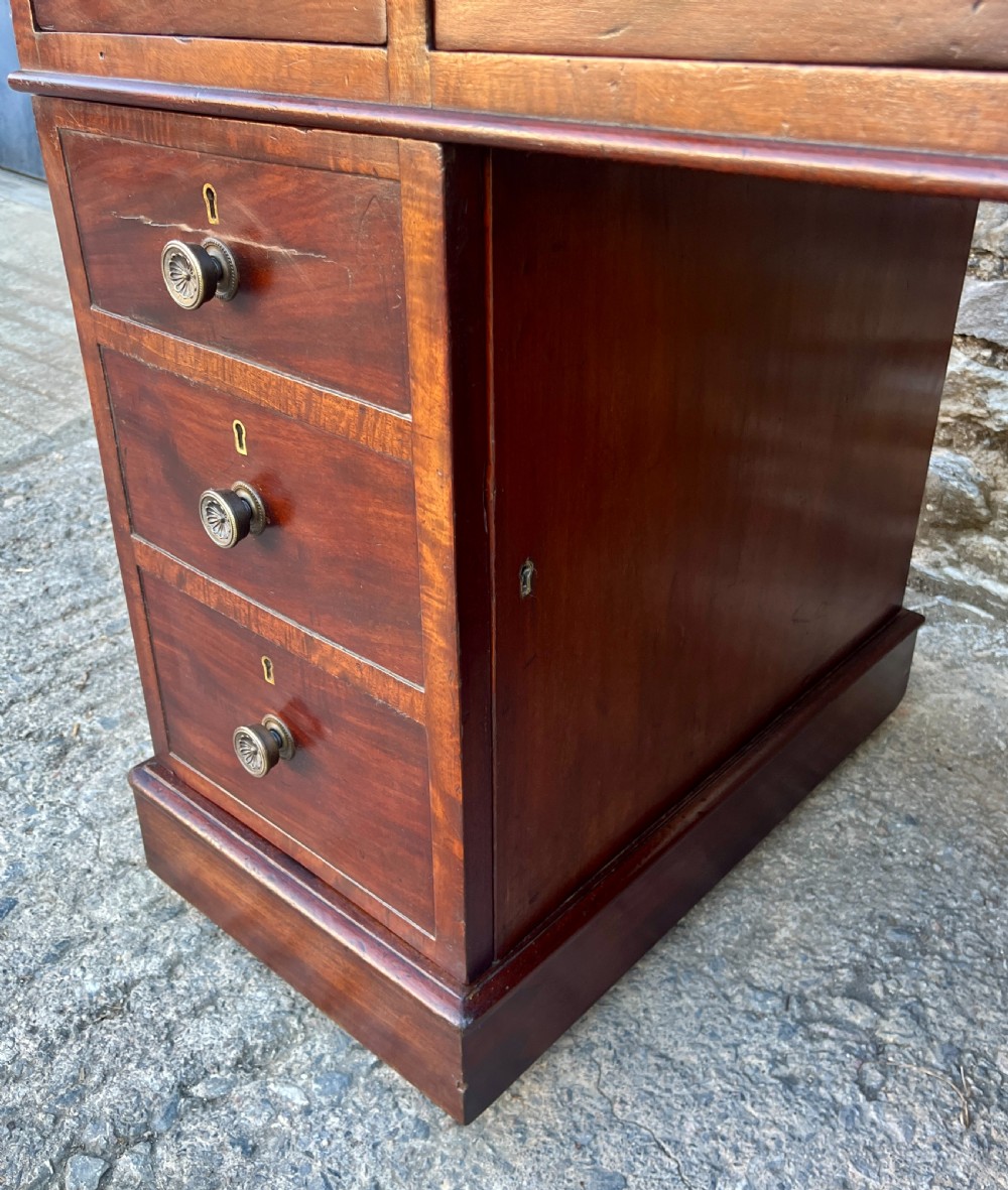 Antique Mahogany Pedestal Desk View XVI