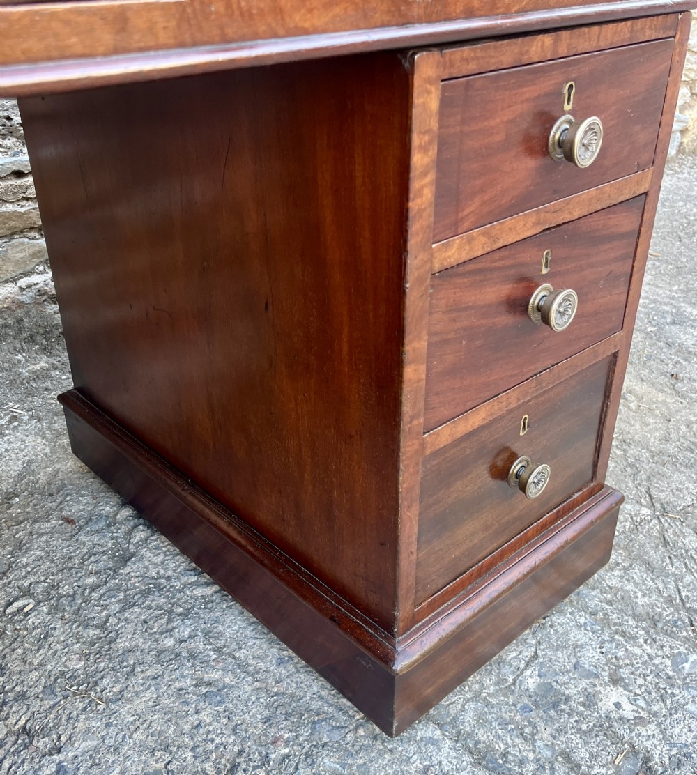 Antique Mahogany Pedestal Desk View XVII