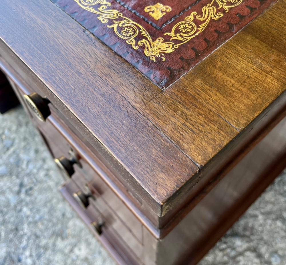Antique Mahogany Pedestal Desk View XIX