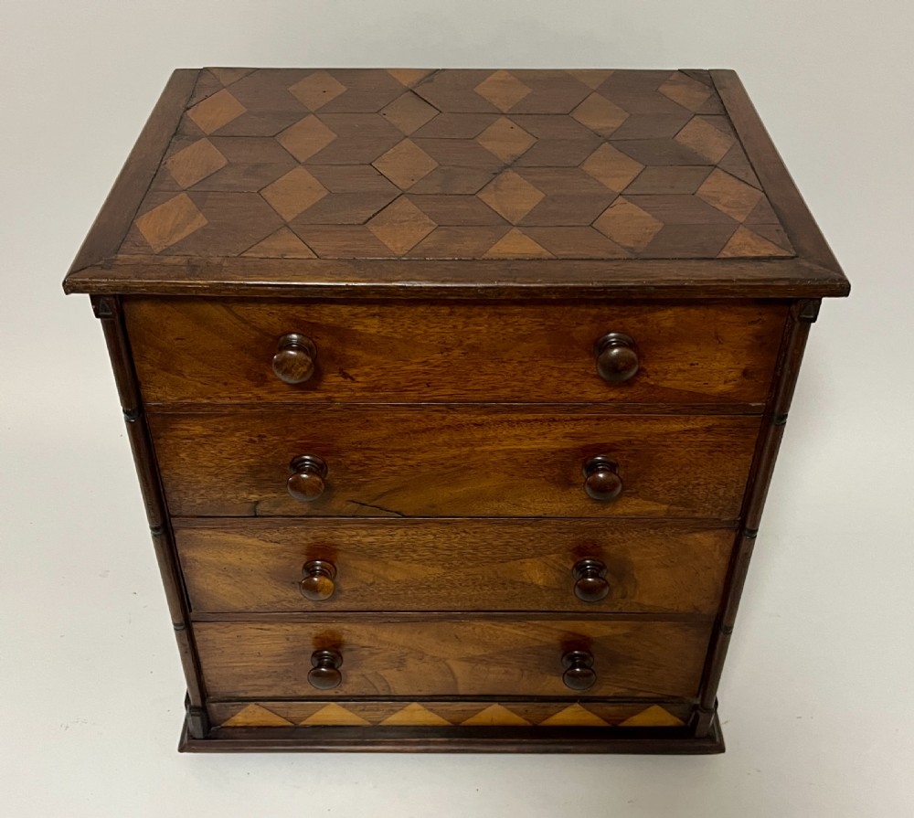 Victorian Marquetry Specimen Apprentice Chest of Drawers View III