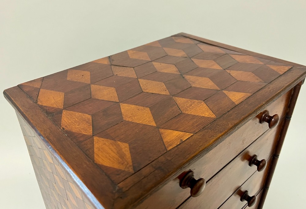 Victorian Marquetry Specimen Apprentice Chest of Drawers View V