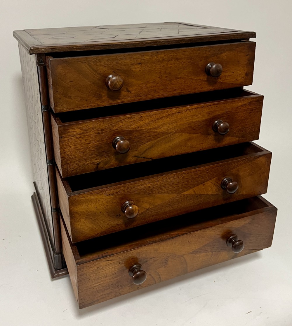 Victorian Marquetry Specimen Apprentice Chest of Drawers View VI
