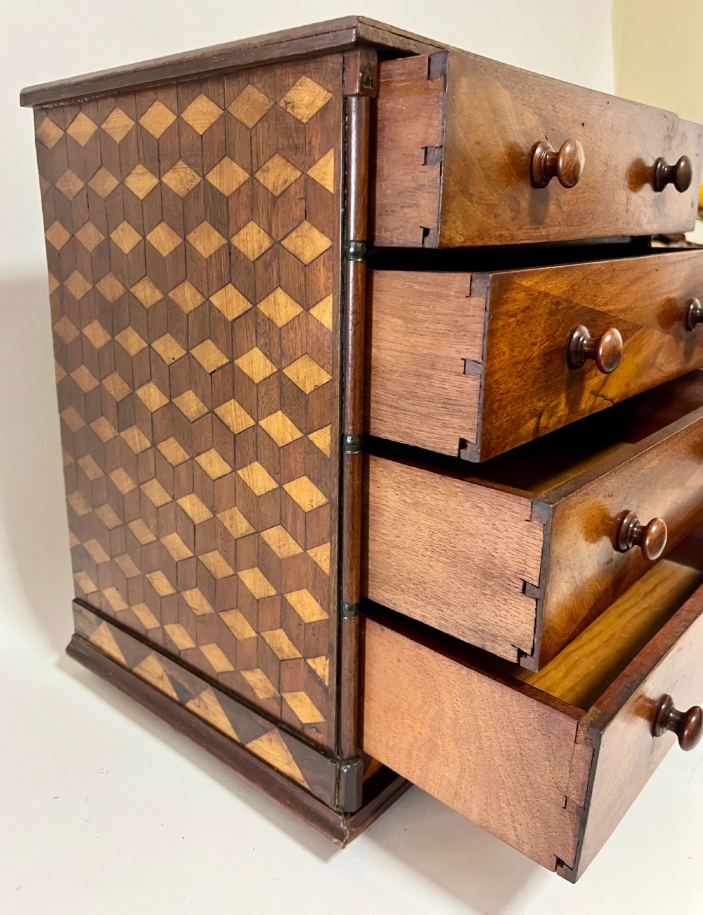 Victorian Marquetry Specimen Apprentice Chest of Drawers View XX