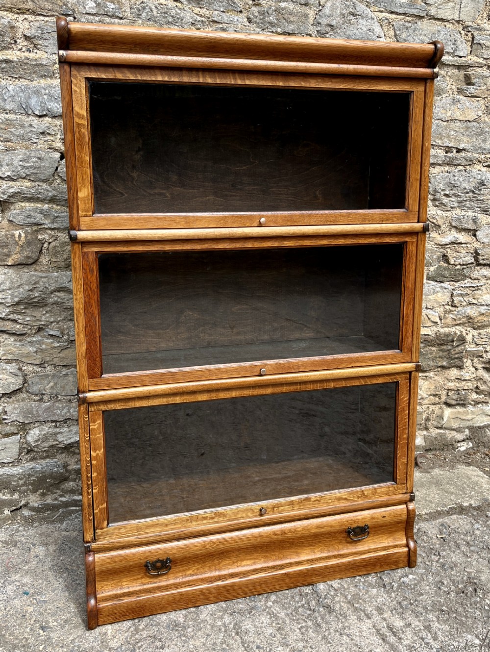 Antique Globe Wernicke Oak Stacking Bookcase