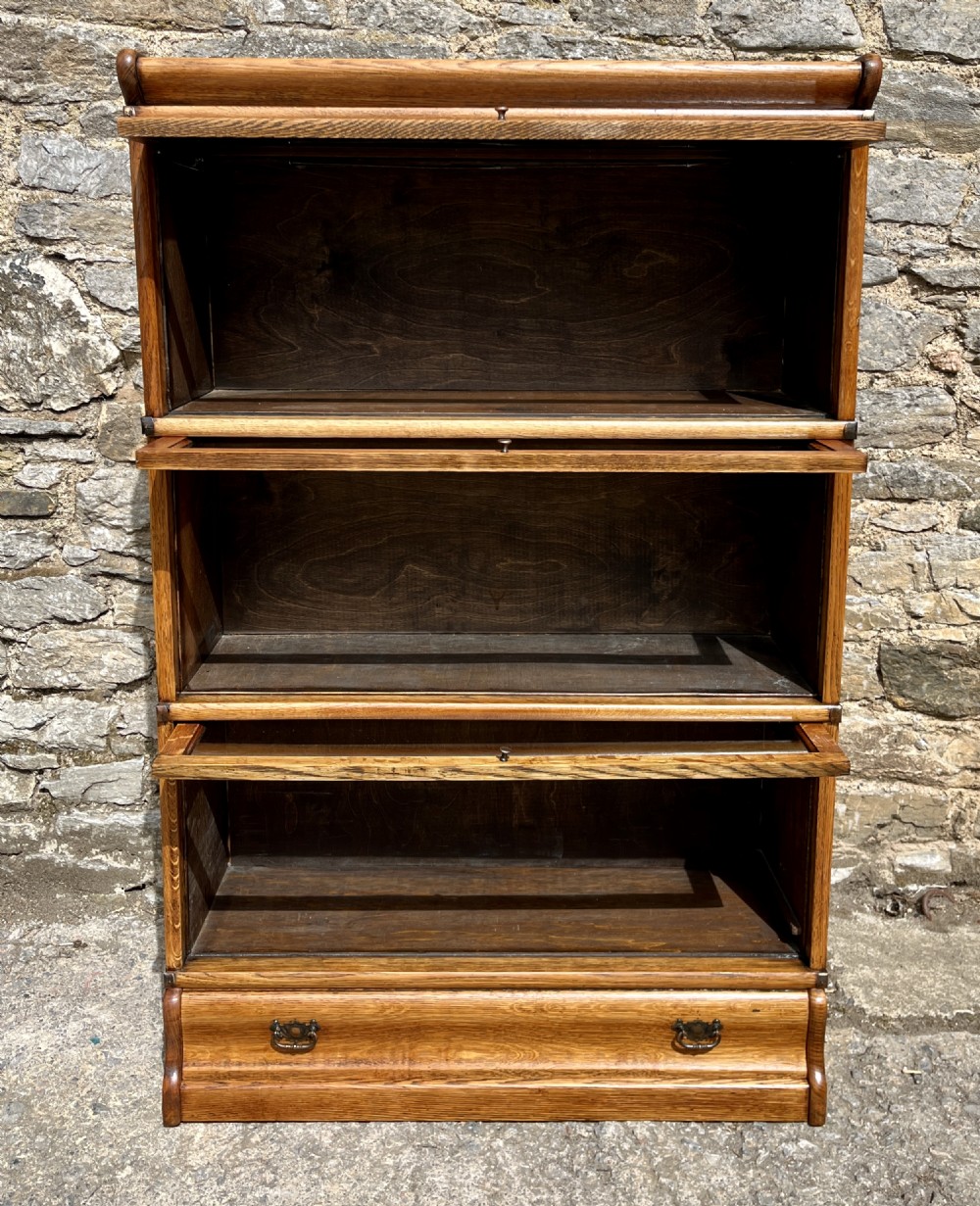 Antique Globe Wernicke Oak Stacking Bookcase View XIV