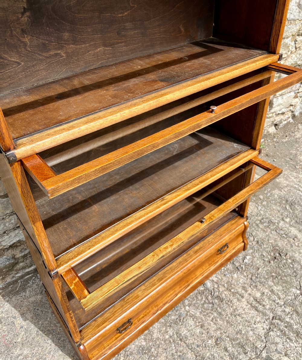 Antique Globe Wernicke Oak Stacking Bookcase View XVI