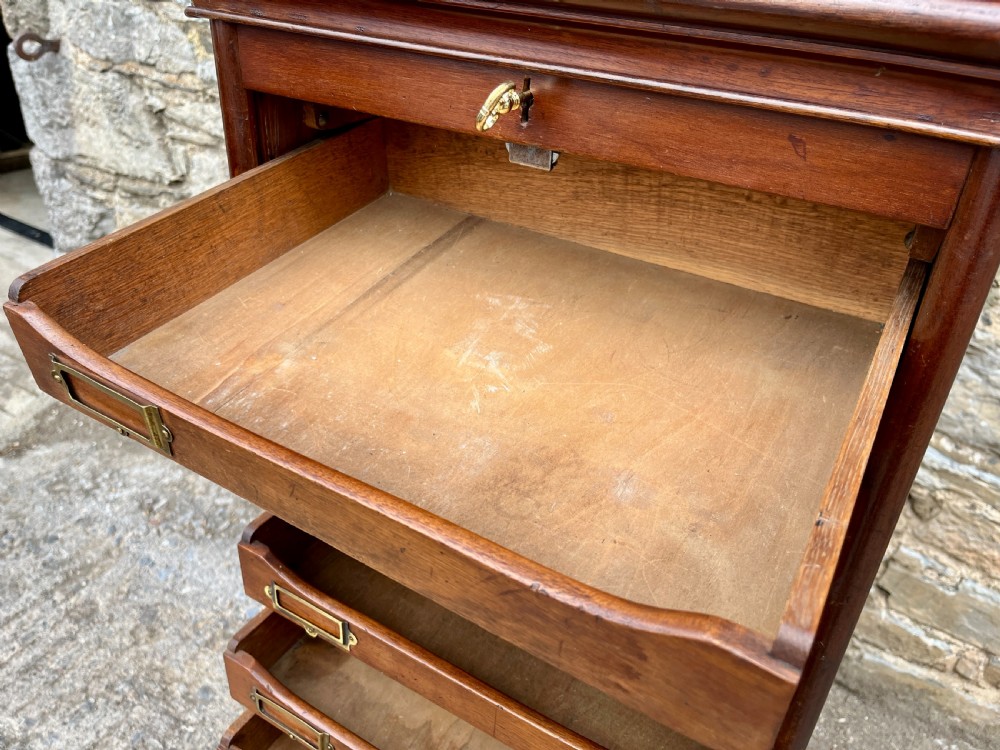 Antique Mahogany Tambour Filing Cabinet View VI