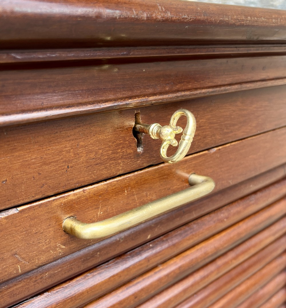 Antique Mahogany Tambour Filing Cabinet View XIV