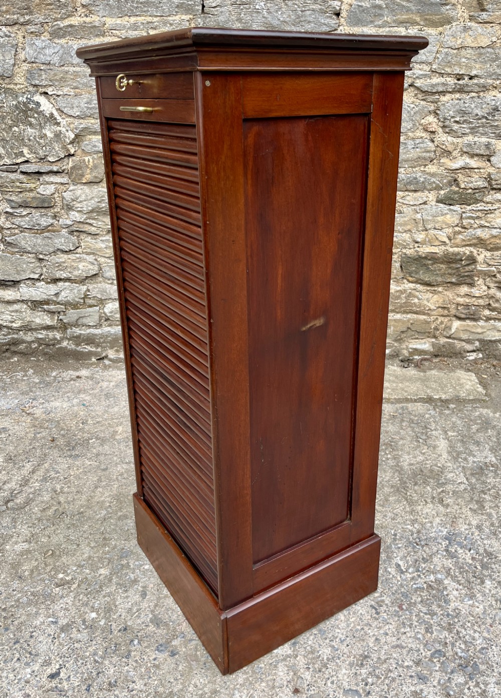 Antique Mahogany Tambour Filing Cabinet View XV