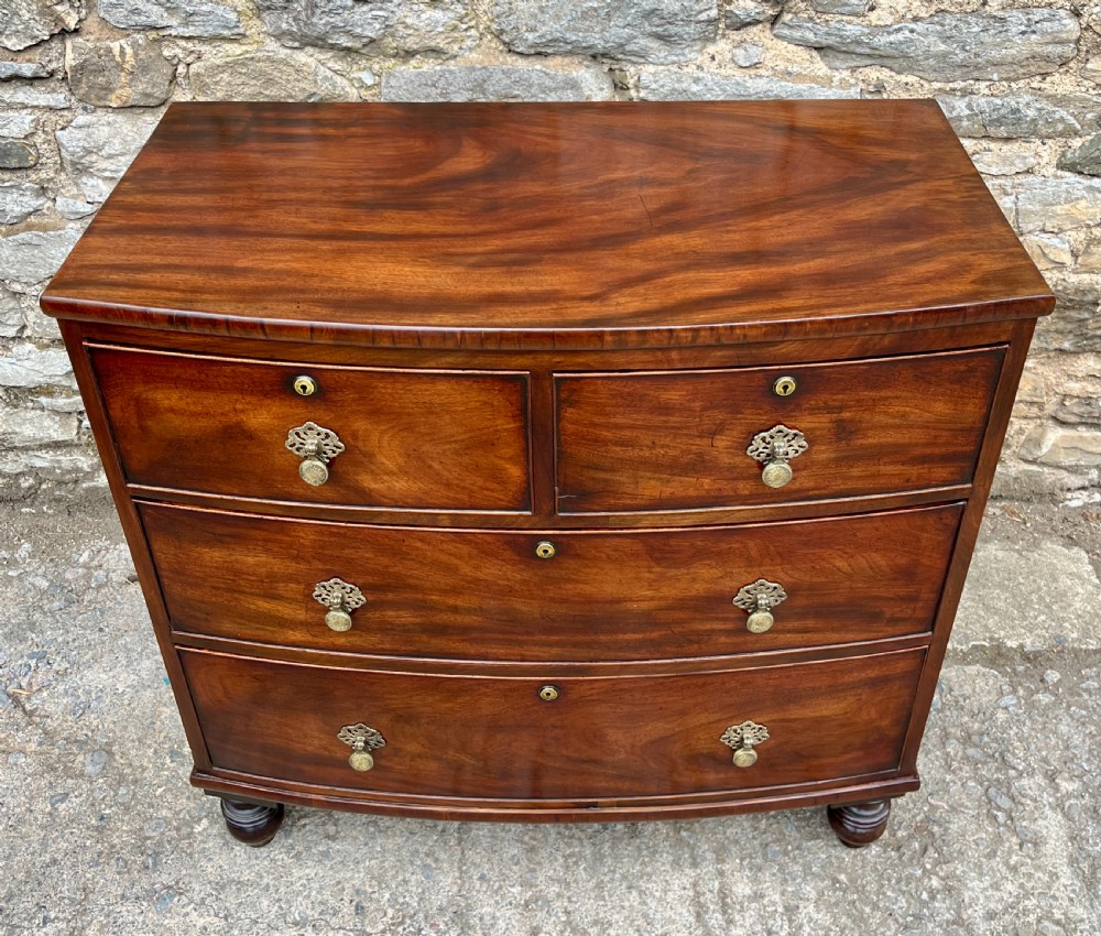 Victorian Mahogany Bow Front Chest of Drawers View II