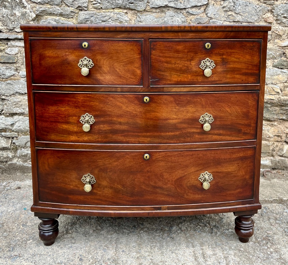 Victorian Mahogany Bow Front Chest of Drawers View III
