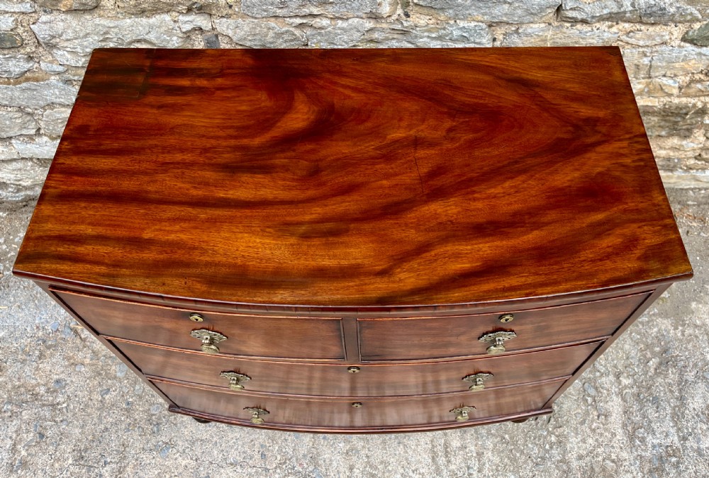 Victorian Mahogany Bow Front Chest of Drawers View VI