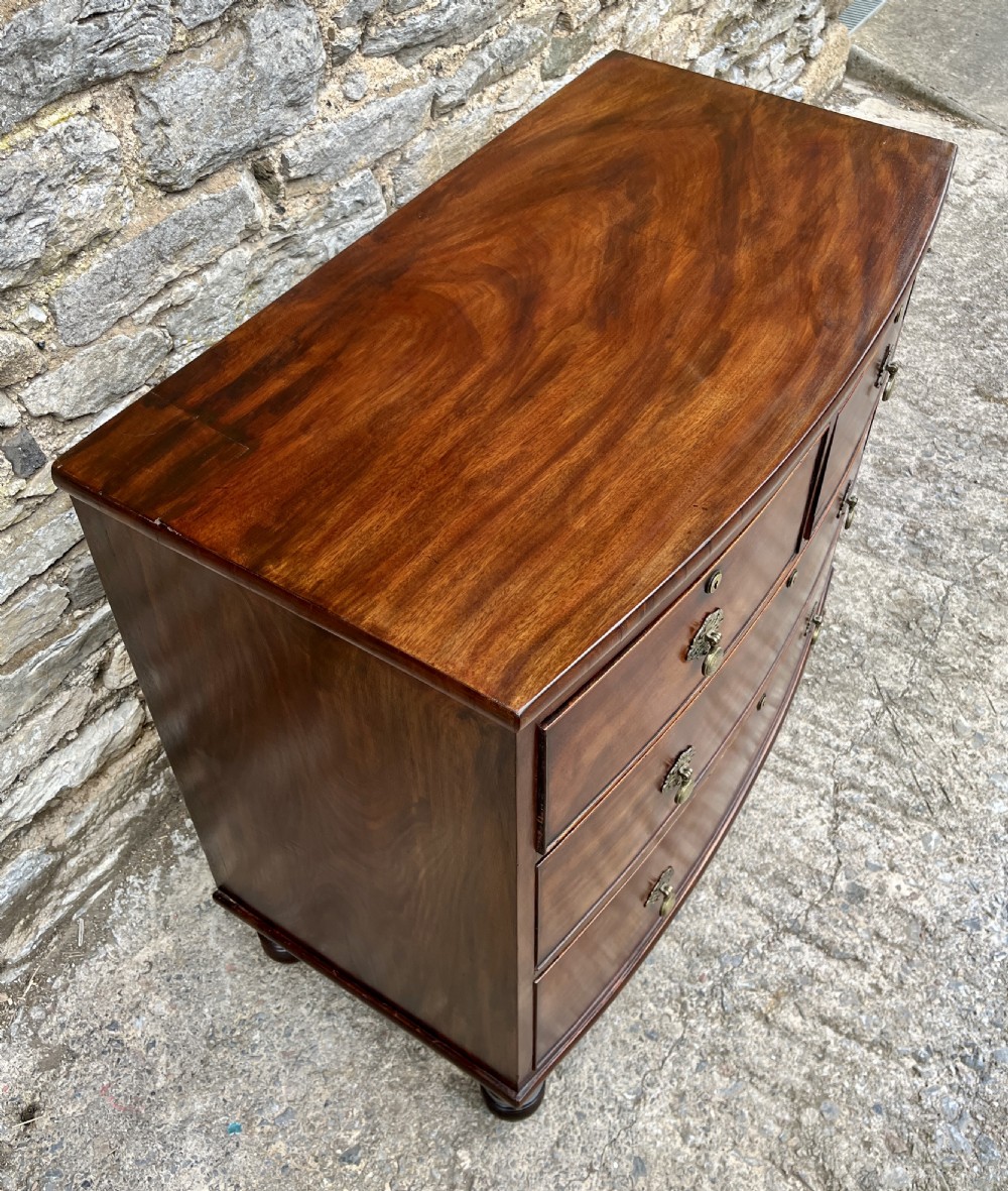 Victorian Mahogany Bow Front Chest of Drawers View XII