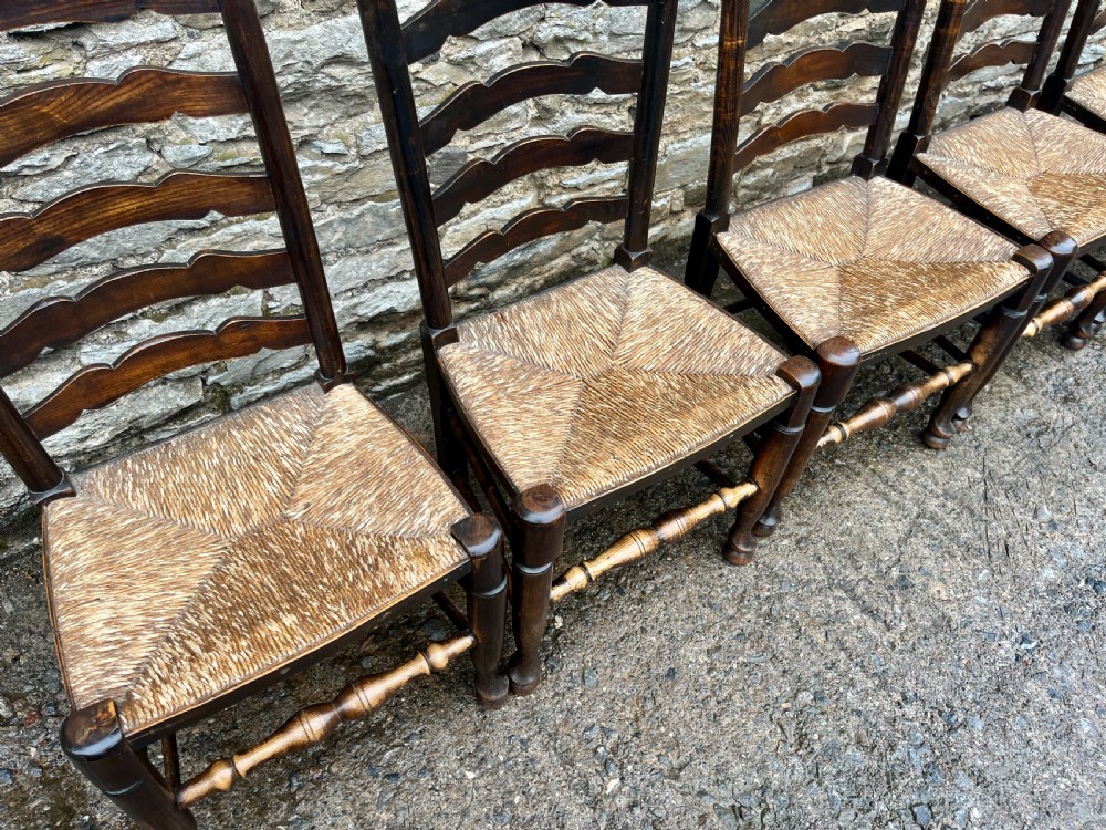 Set of 6 Antique Ladderback Chairs View IV